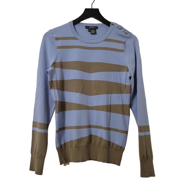 Per Se Womens Silk Blend Sweater Size Medium Striped Crew Neck Pullover  www.imisca.jp